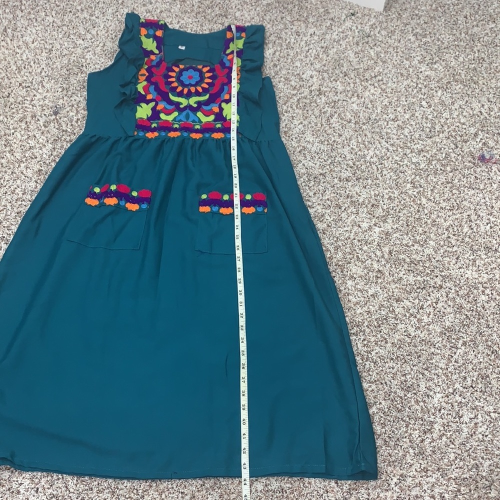 Embroidered Egyptian Sleeveless Dress size S Hand Made - Picture 8 of 10